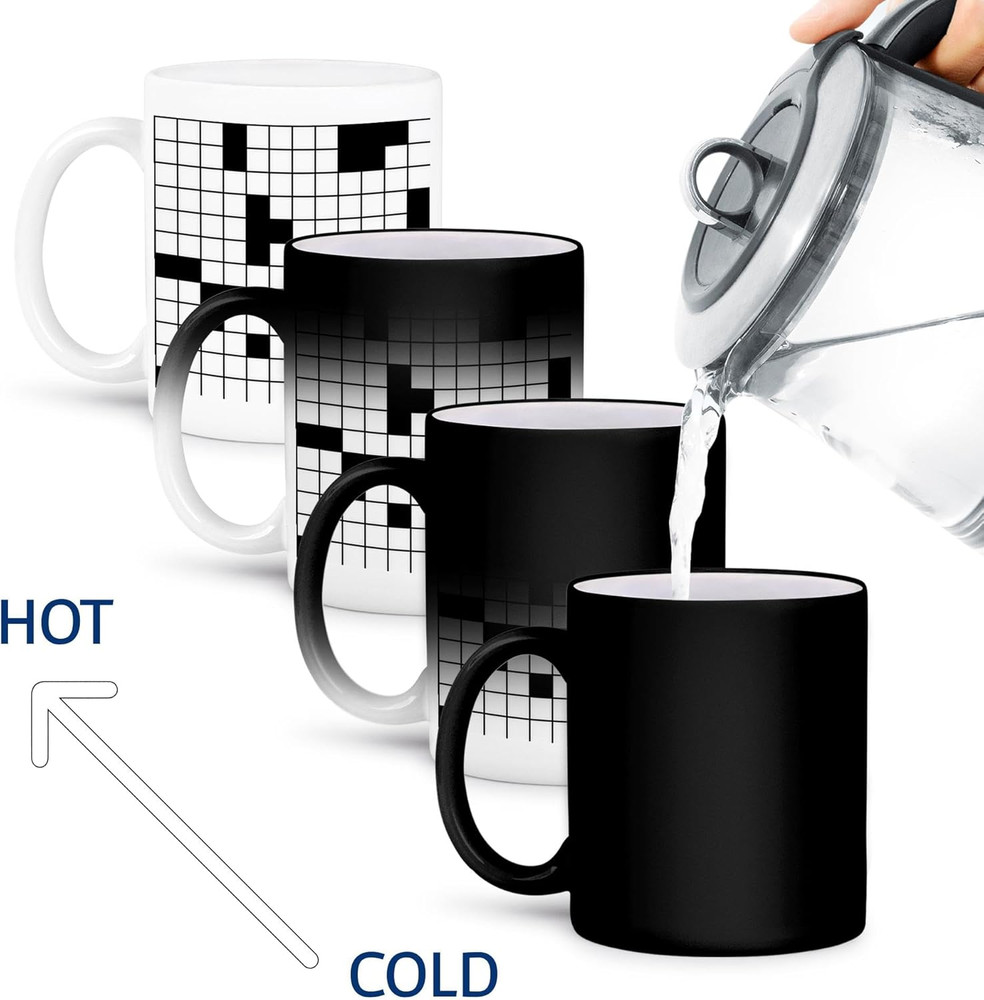 Crossword Pattern, Magic Transforming Mug, 11-Ounce