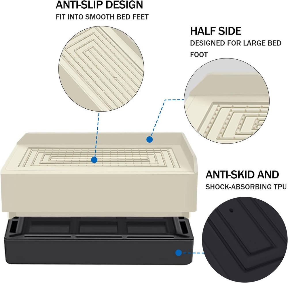 ANNKUT 1.5 Inch Furniture Risers, Rectangle Adjustable Risers Blocks for Bed Sof