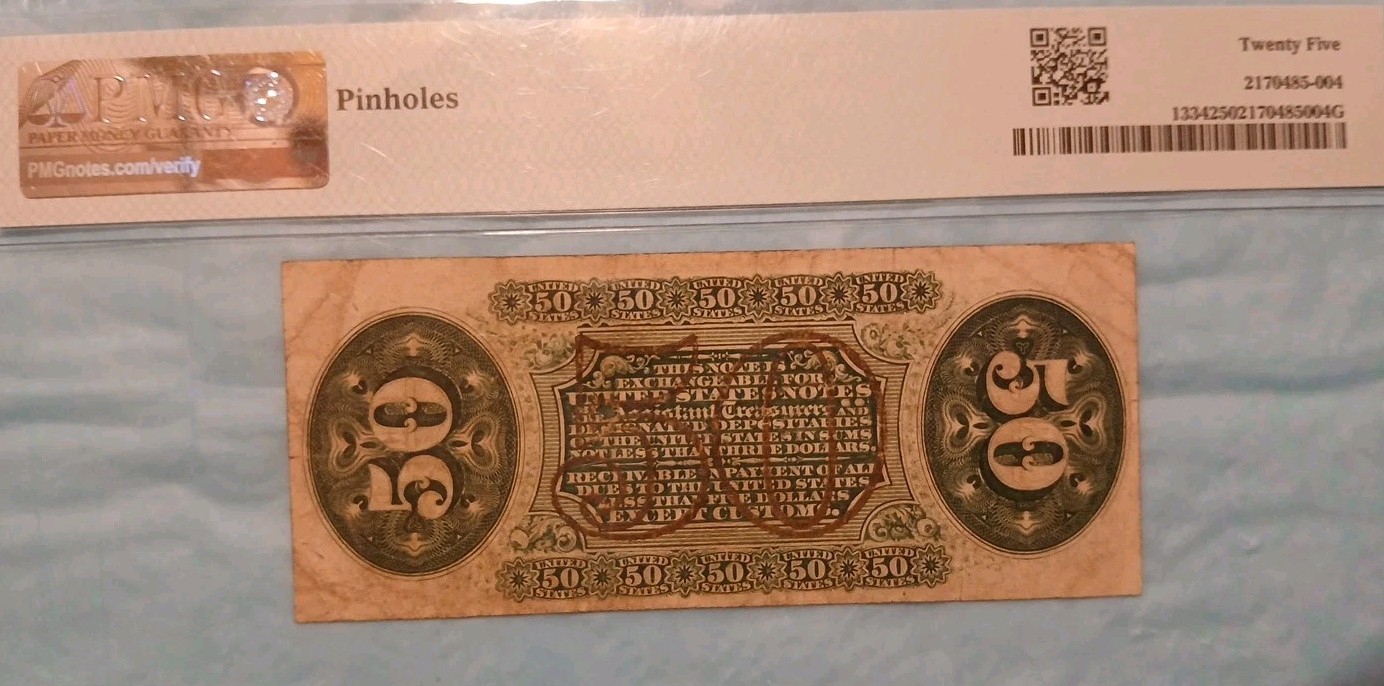 Colby/Spinner Fractional 1864 Union Currency 50c Civil War Third Issue PMG 25