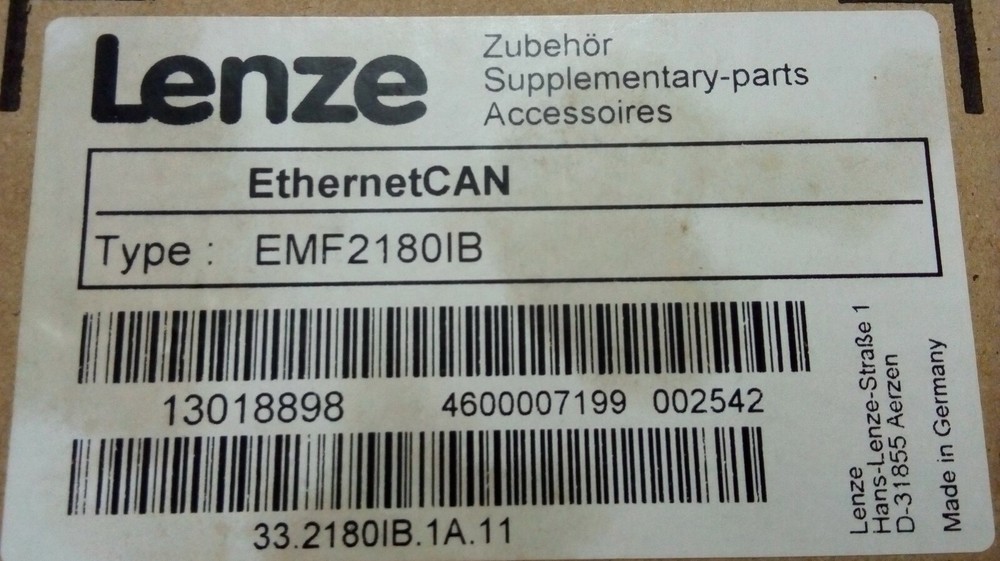 Lenze 9400 EthernetCAN communication module Type: EMF2180IB - Brand New.