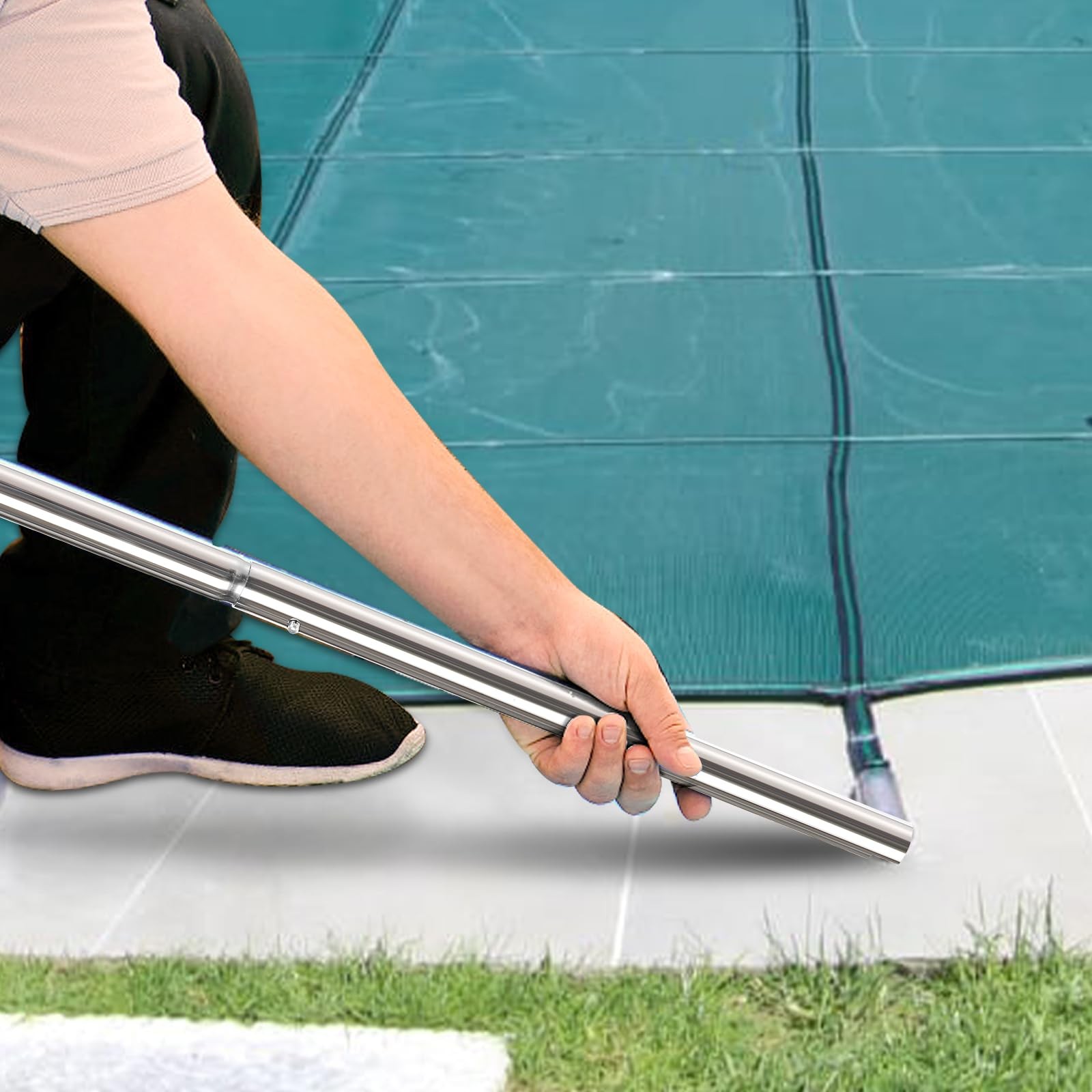 Pool Cover Tool, 26-1/2 Inch Long Pool Cover Anchor Removal Rod, Swimming Poo...