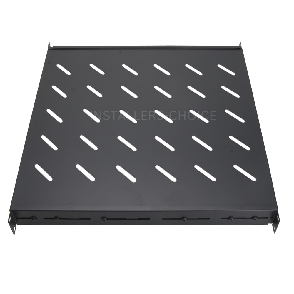 1U Vented Server Shelf 19" Adjustable Rack Mount 18"-42" Depth, 40lb Capacity