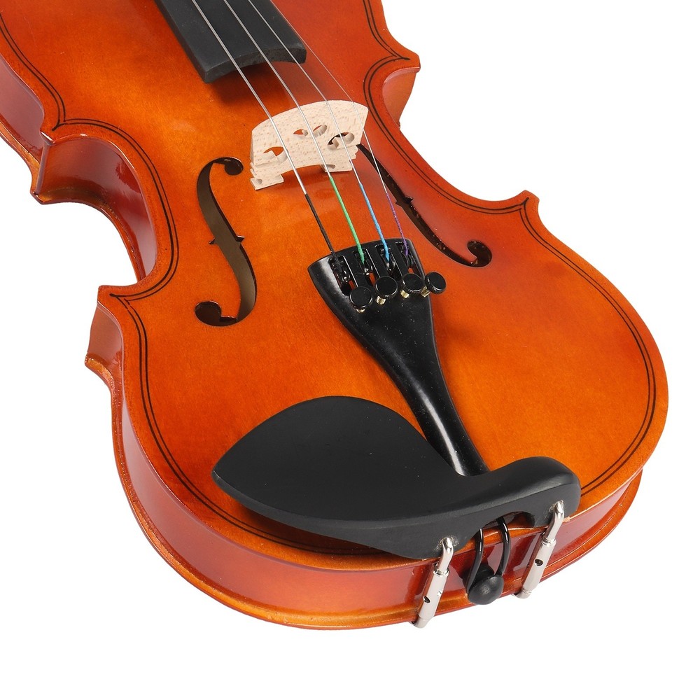 4/4 Full Size Acoustic Beginner Violin Set - Shoulder Rest, Strings, Natural