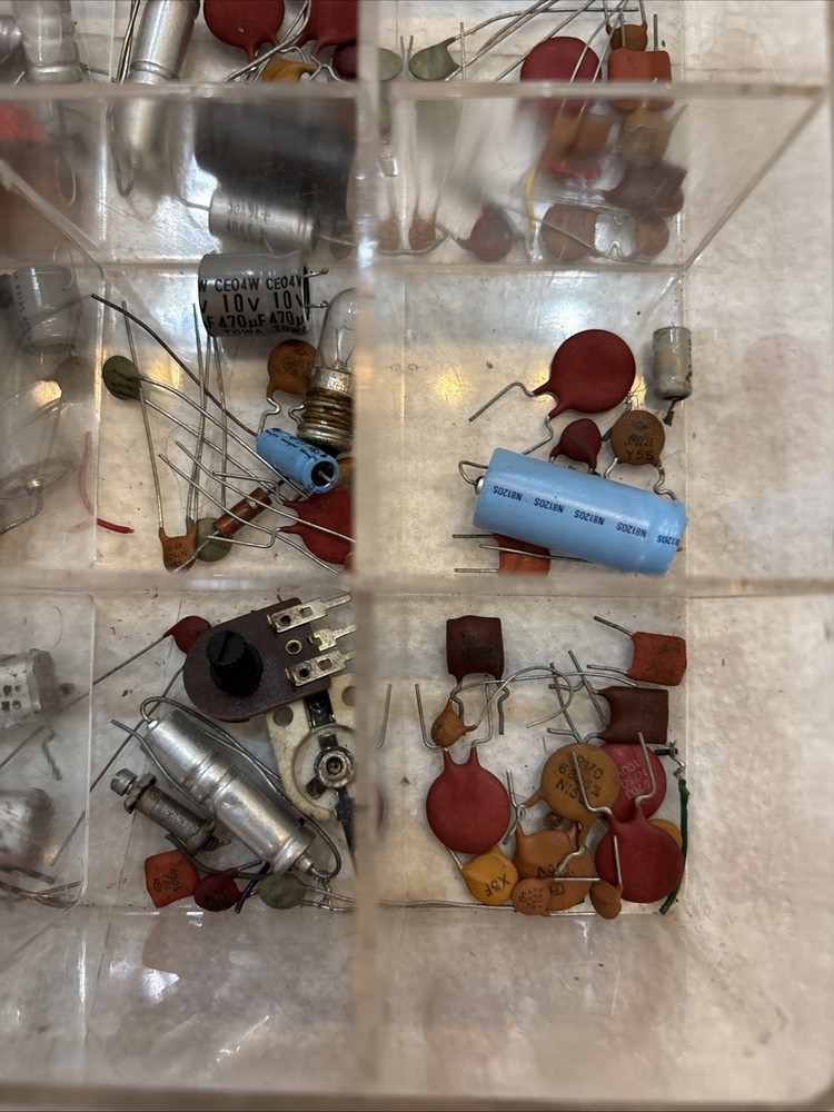 Vintage Capacitors Lot Ceramic Electrolytic Assorted Untested