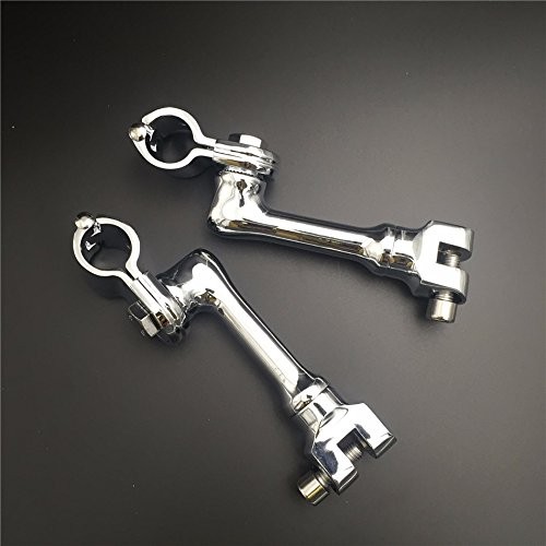 XKMT-Chrome Long Angled Adjustable Highway Peg Mounting Kit Compatible With