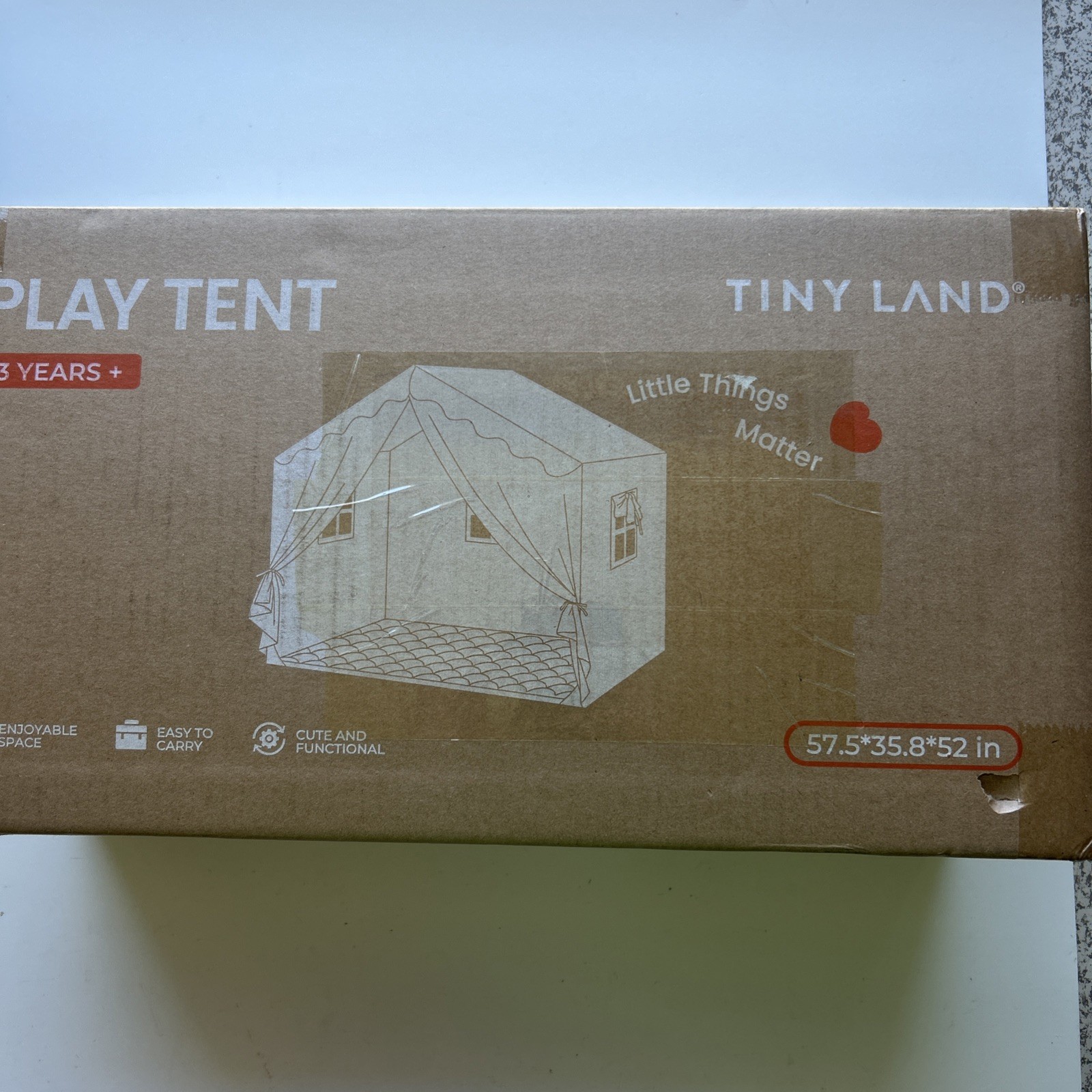 Tiny Land Kids Tent with Mat and Star Lights, Indoor Playhouse for Toddlers