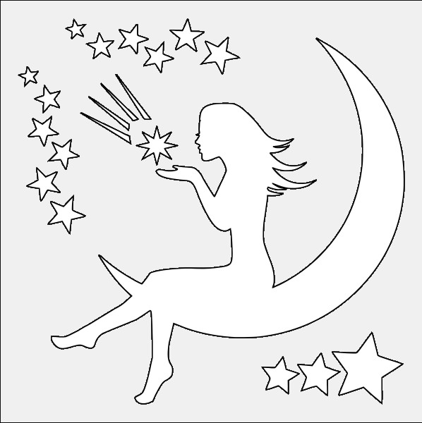 12"x12" Clear Plastic Stencil - Celestial Goddess (SN102)