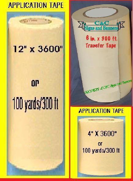 12"-6"- 4" APPLICATION TRANSFER Paper TAPE 100 yd roll for Vinyl Cutter PLOTTER*