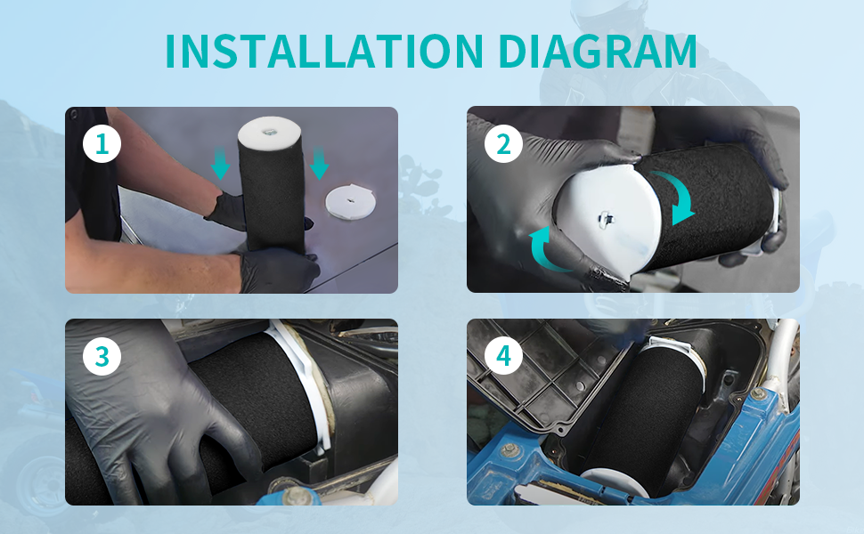 2002-2008 For Yamaha Grizzly 660 YFM660 Air Filter & Cage Guide & END CAP Kit