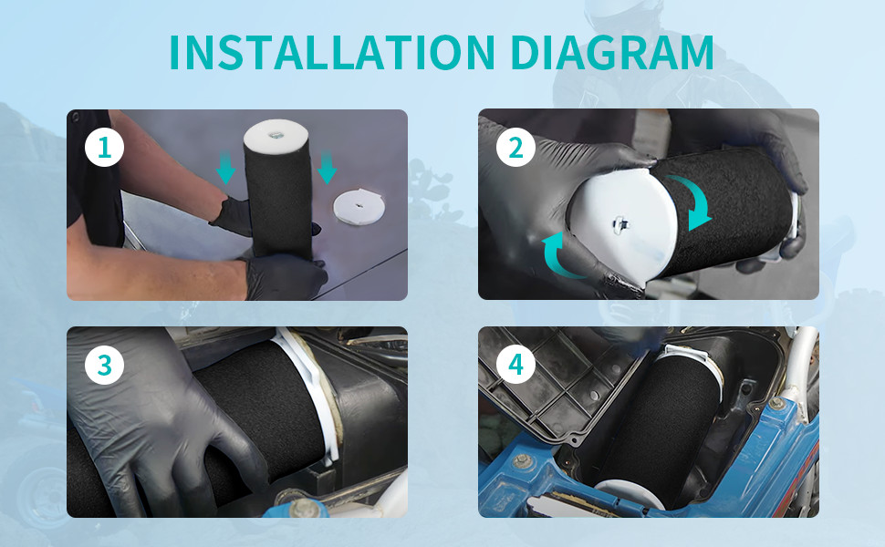 Air Filter & Cage Guide & CAP Kit For Yamaha Warrior Raptor Wolverine 350 YFM350