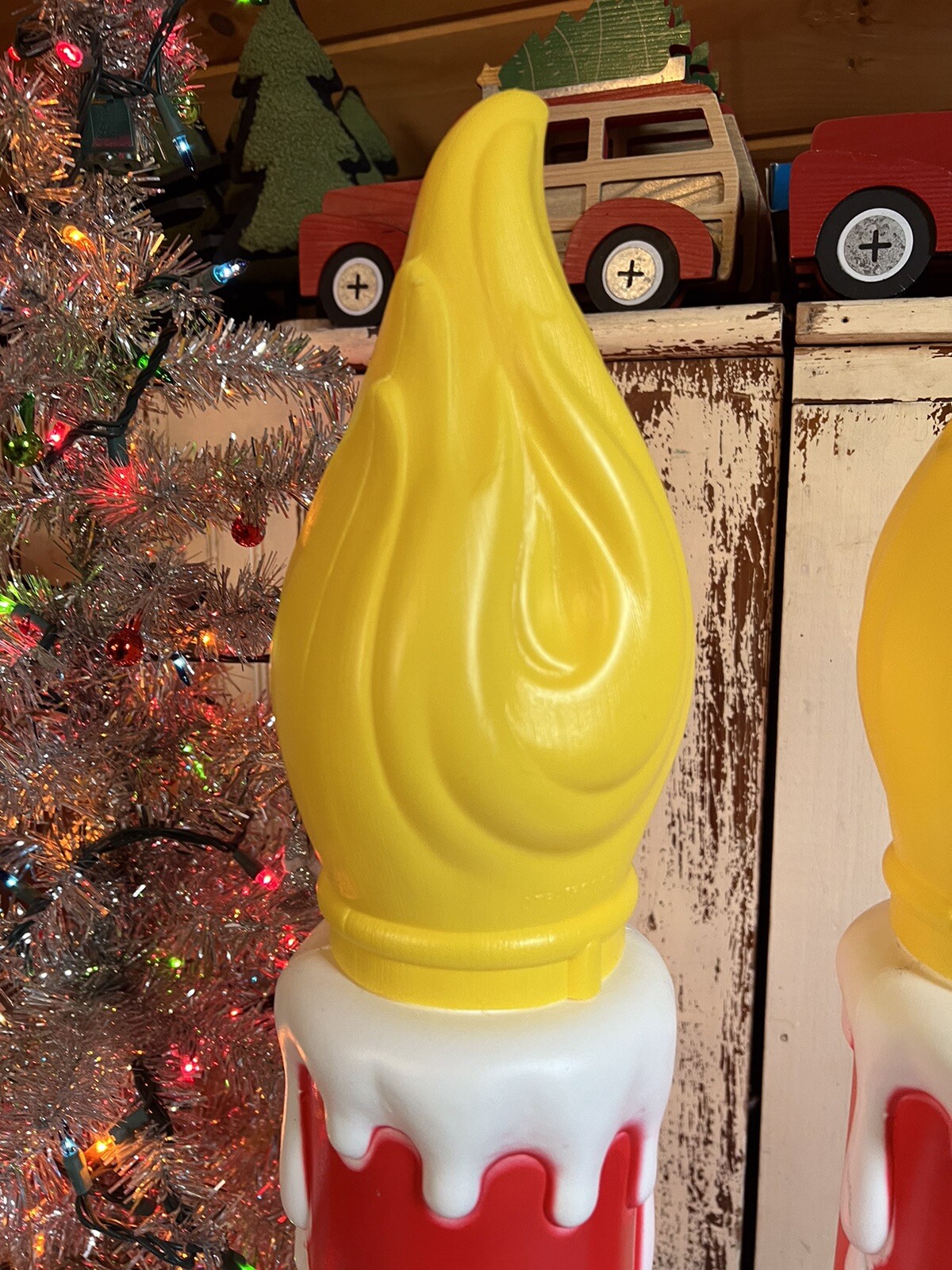 Blow Mold Flame Top For Vintage General Foam Christmas Candle New Stock