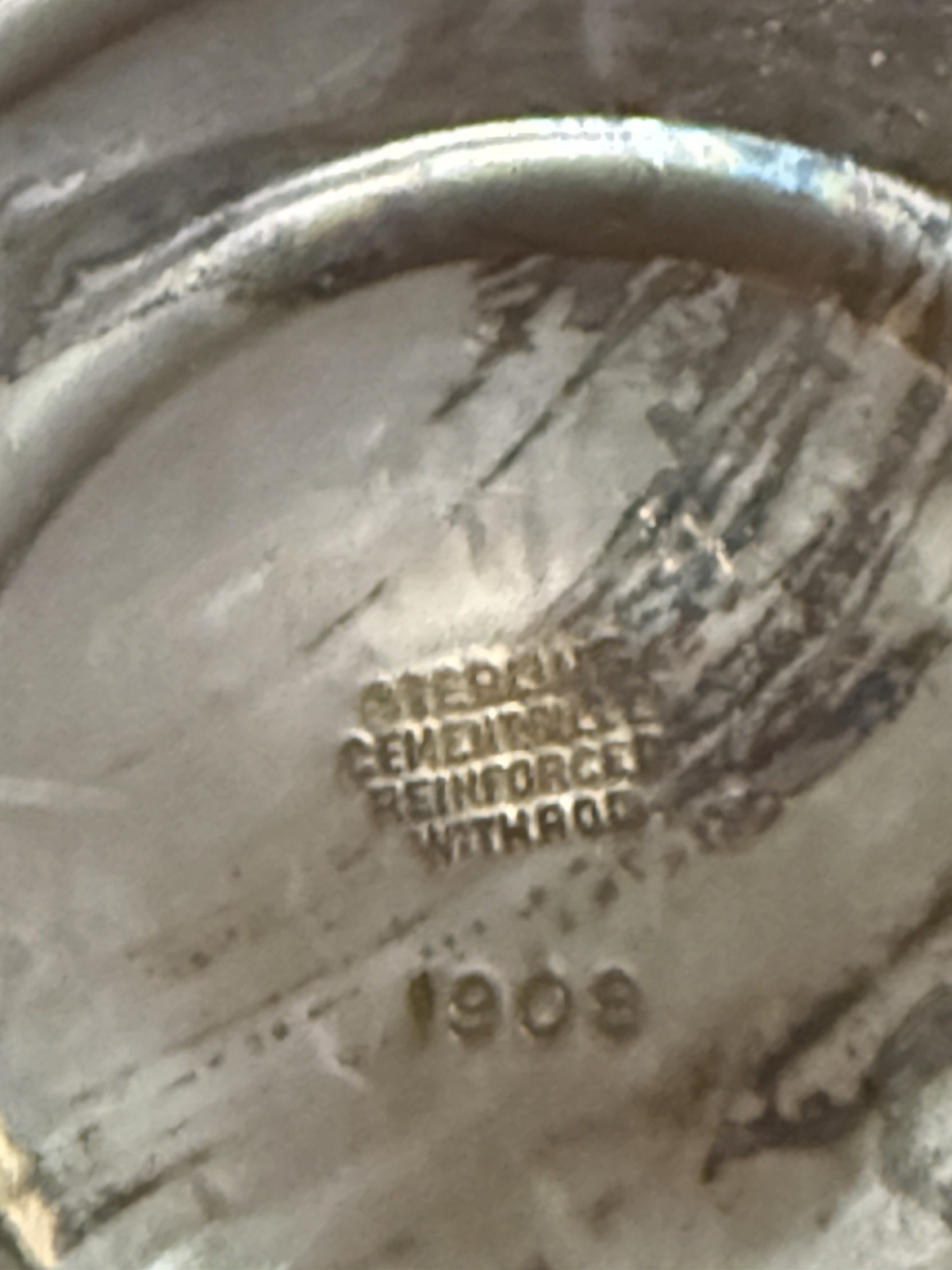 Vintage Sterling Silver Cemented Reinforced Candlestick Monogrammed