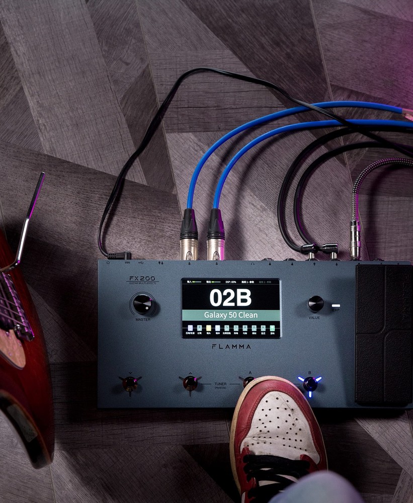 FLAMMA FX200 Multi Effects Guitar Processor | 5” LCD Touch Screen | MIDI Po