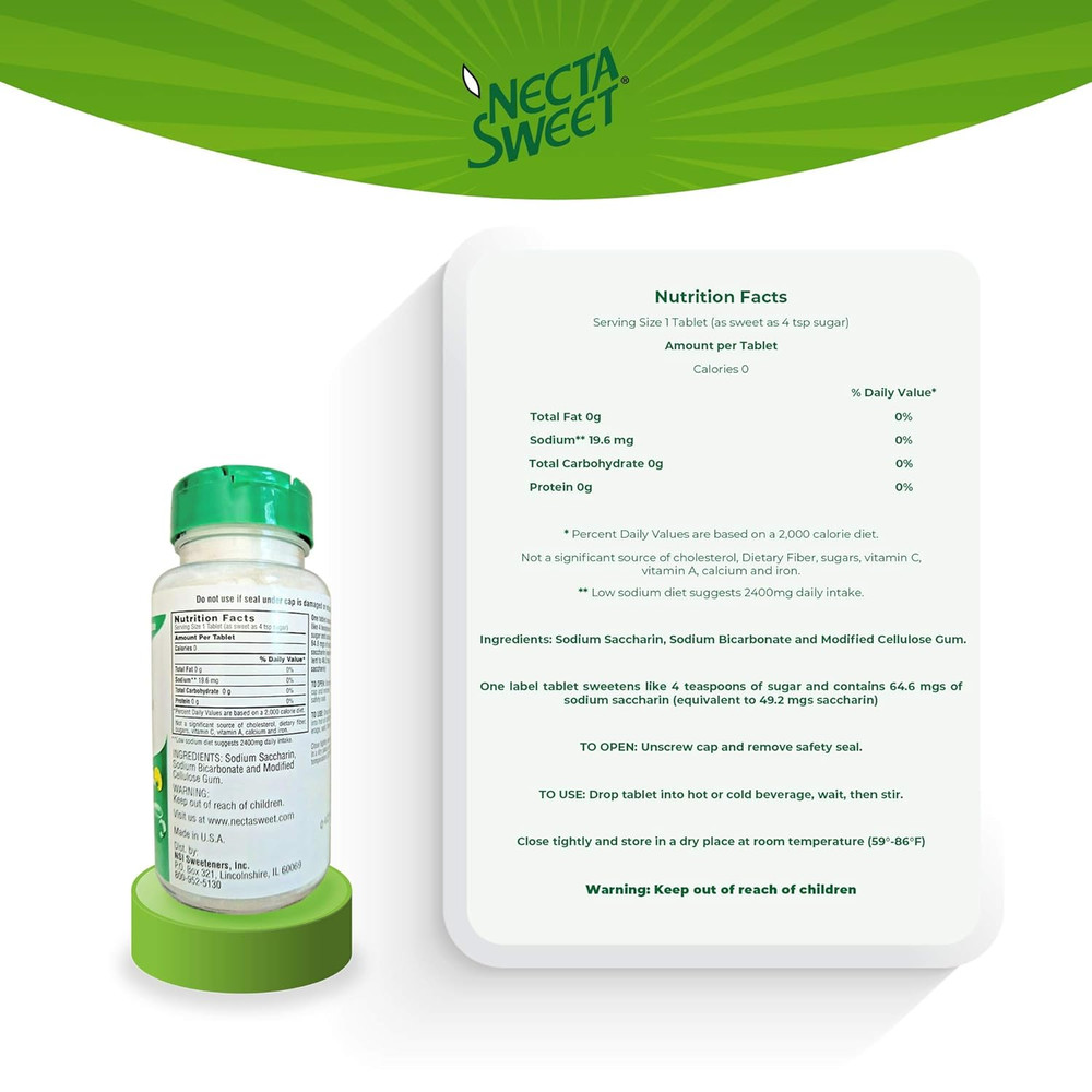 1 - Grain Saccharin Tablets - Zero-Calorie Sugar Substitut