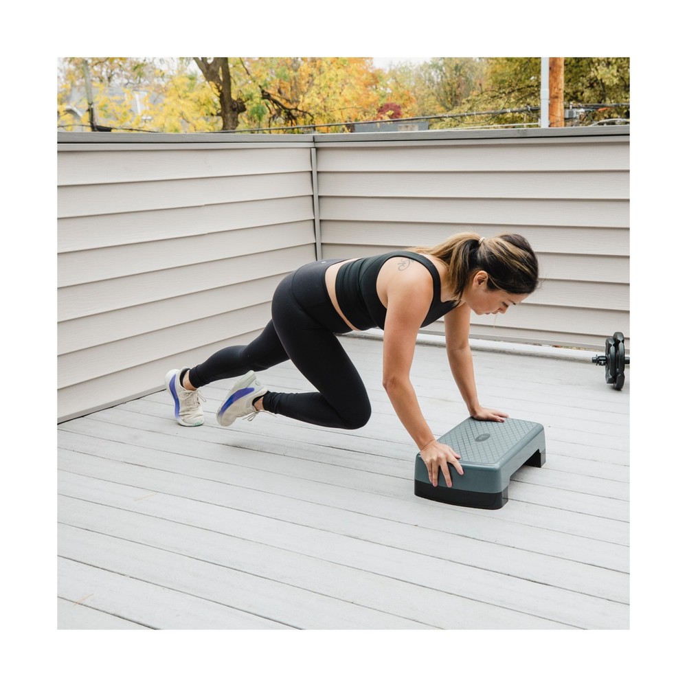 The Step Mini Aerobic Stepper for Home Workout Steppers for Exercise,Gray/Black