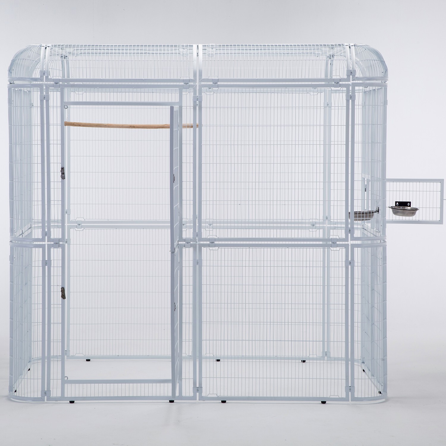 80" Large Walk In Iron Flight Bird Cage Parrot Macaw Finch Outdoor Aviary White