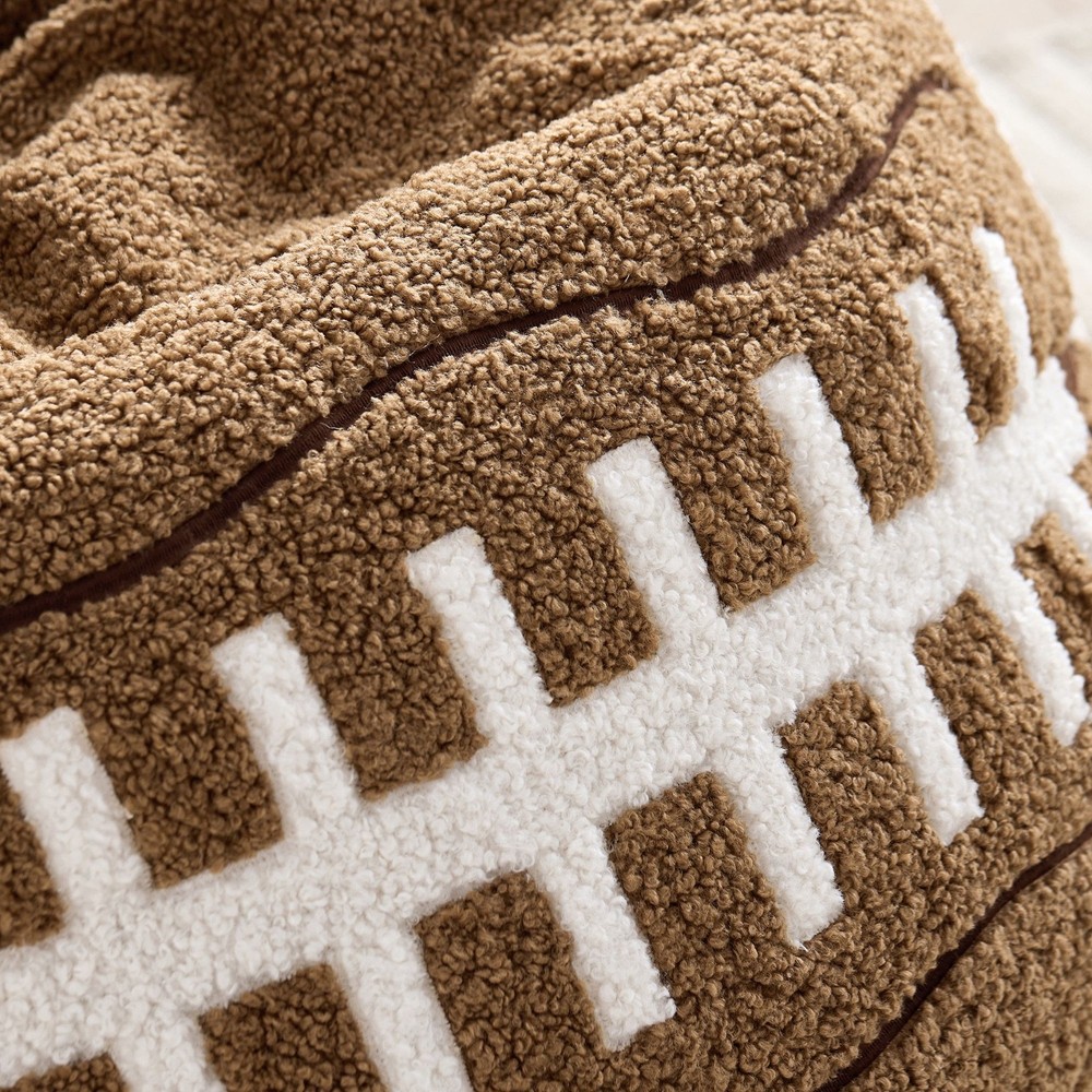 Pottery Barn Teen Brown Football Bean Bag Chair Slipcover Only Medium Cover NEW