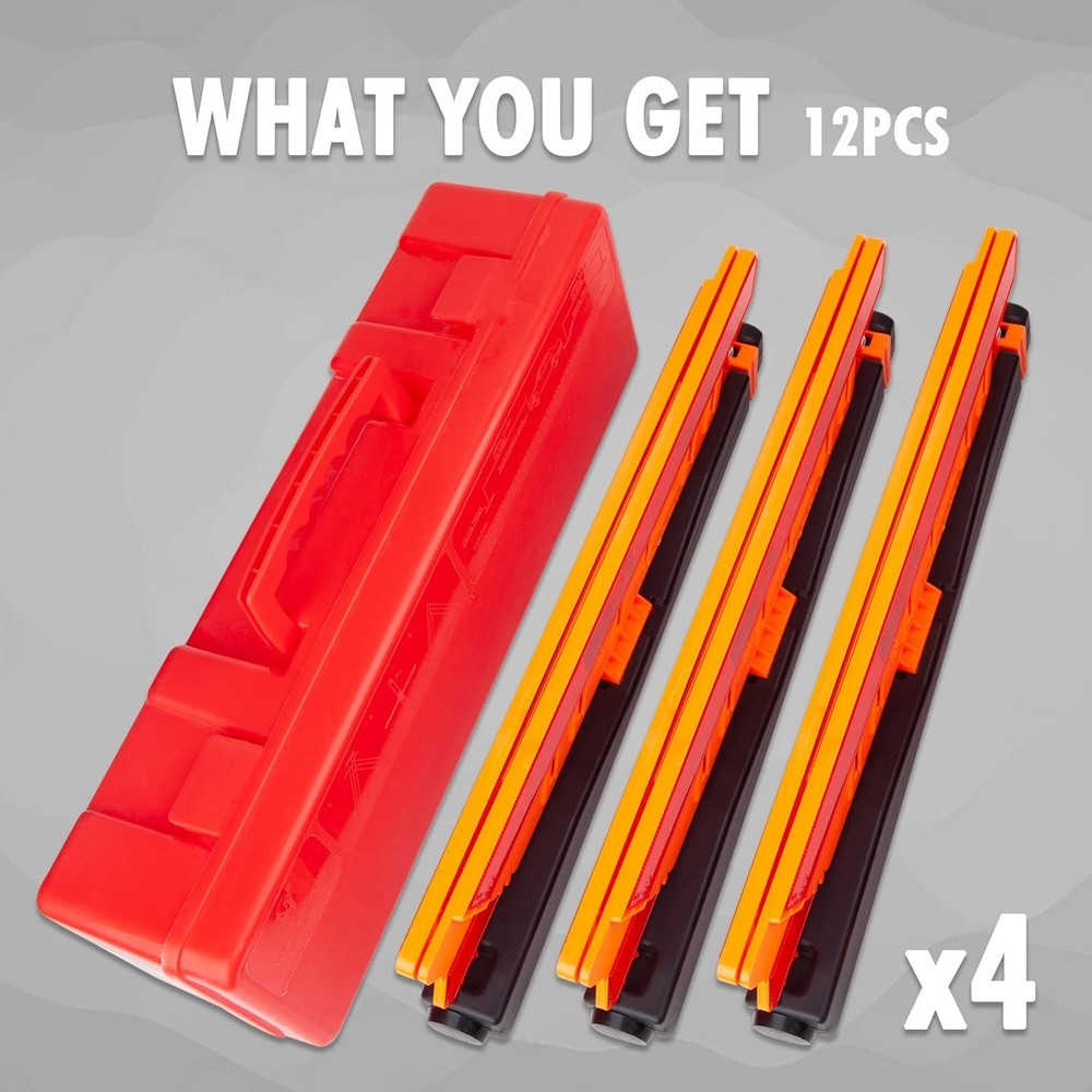 12 Pack DOT Approved Reflective Warning Triangles - Road Safety Kit Essentials