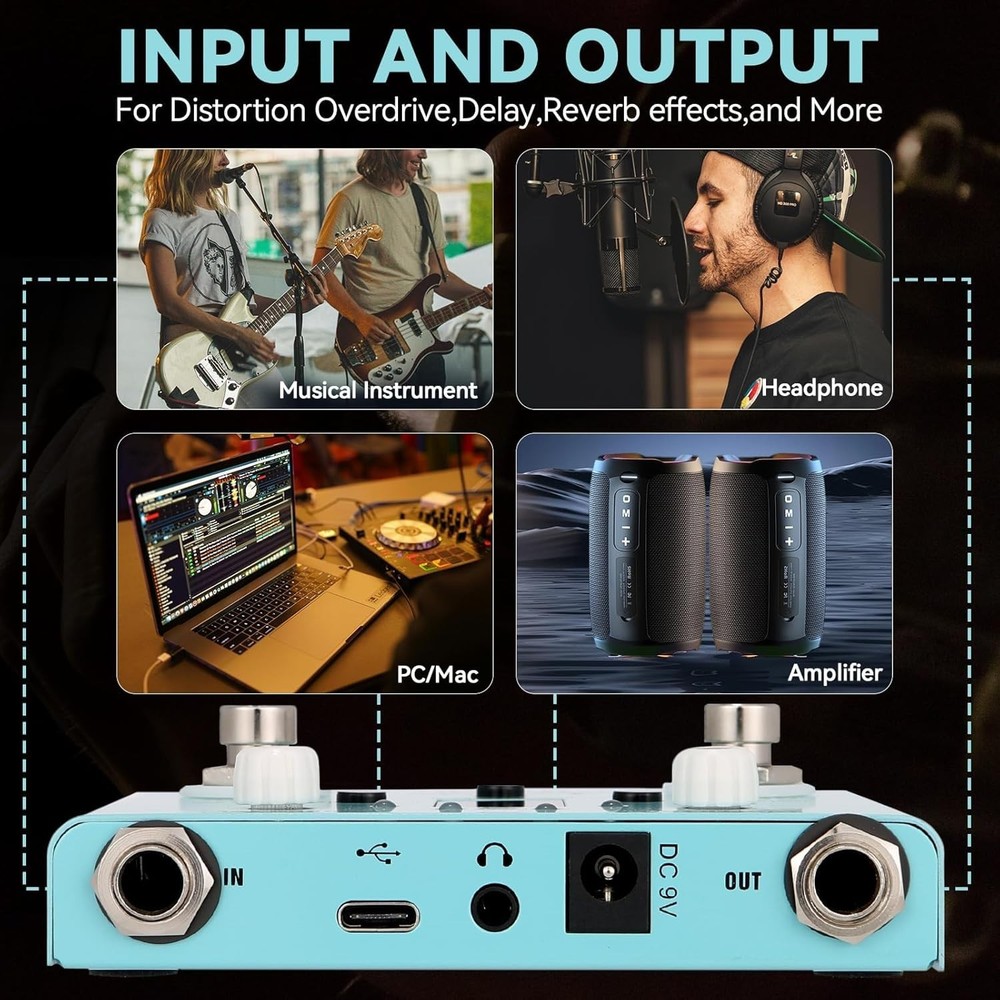 Looper Pedal Drum Machine with Tuner 11-Minute Loop, 30 Preset Drum Patterns,...