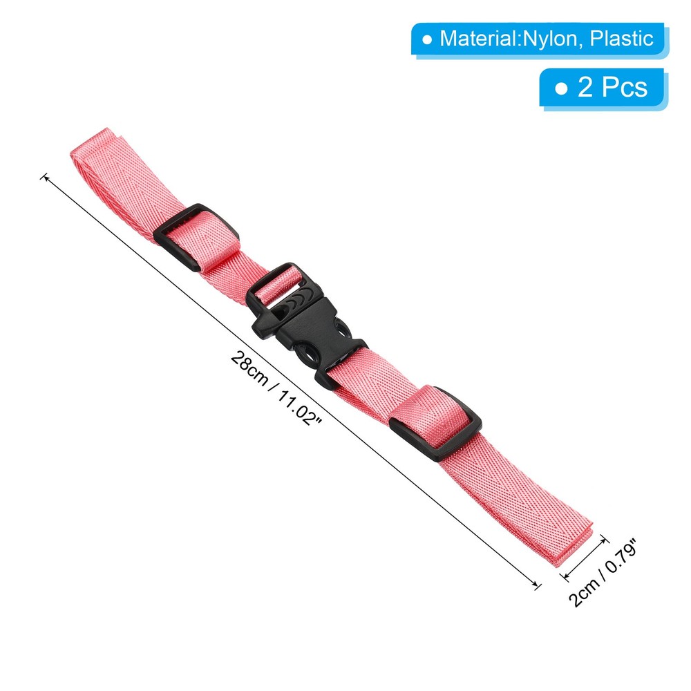 Backpack Belt Strap, 2 Pcs Adjustable Strap with Quick-Release Buckle, Pink