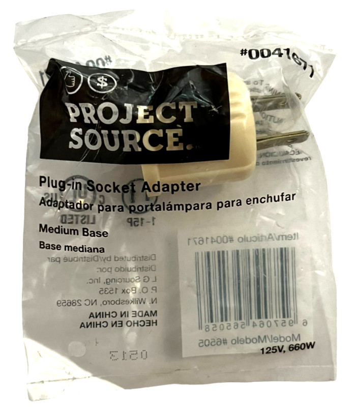 Plug-In Socket Adapter - Medium Base - Item # 0041671 - PROJECT SOURCE