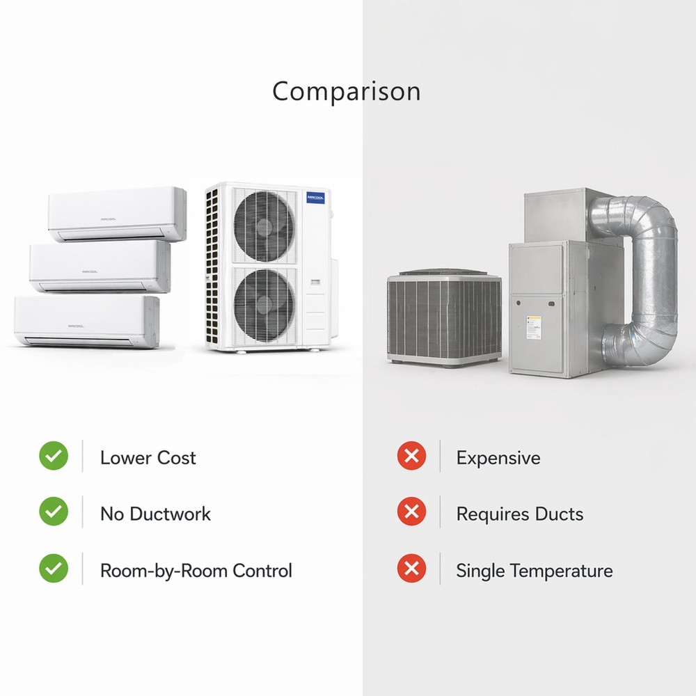 MRCOOL DIY 5 Zone Mini Split Complete System Heat Pump AC for 5 Rooms 230V