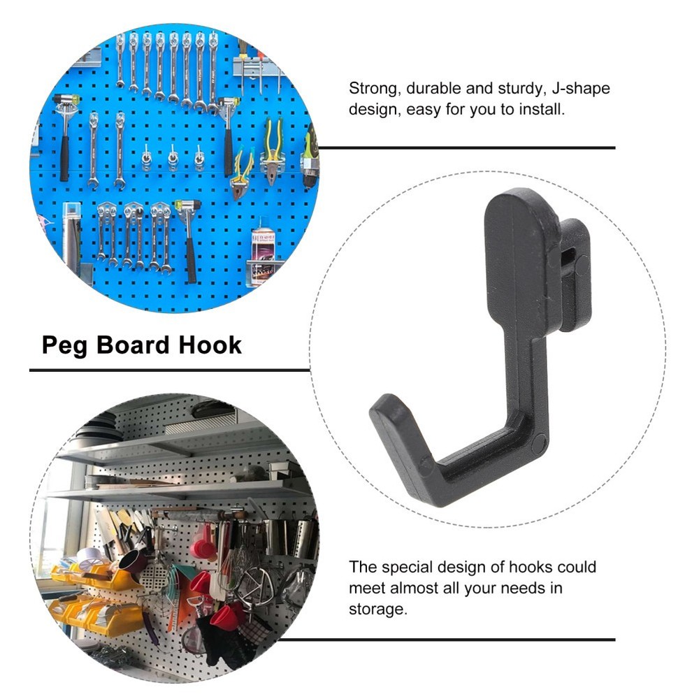 20 Pcs Peg Board Storage Hook Plastic Pegboard Hooks J for Hanging