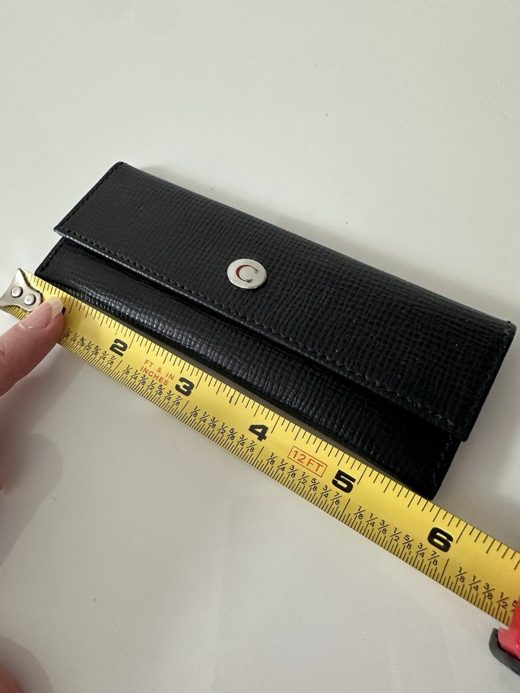 Vintage Coach Black Women's Folding Wallet with Logo Accent, Solid Pattern