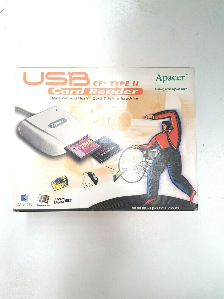 APACER COMPACT FLASH USB CARD READER JANOME MEMORY CF TYPE II COMPACTFLASH