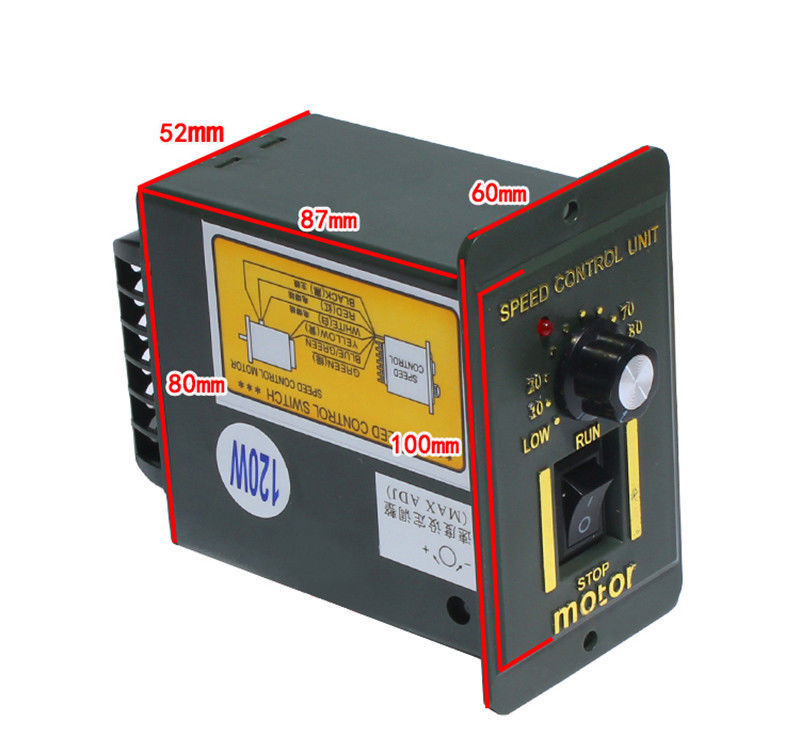 220V 25W Optical Axis Deceleration Geared AC Motor 1250rpm with Speed Controller