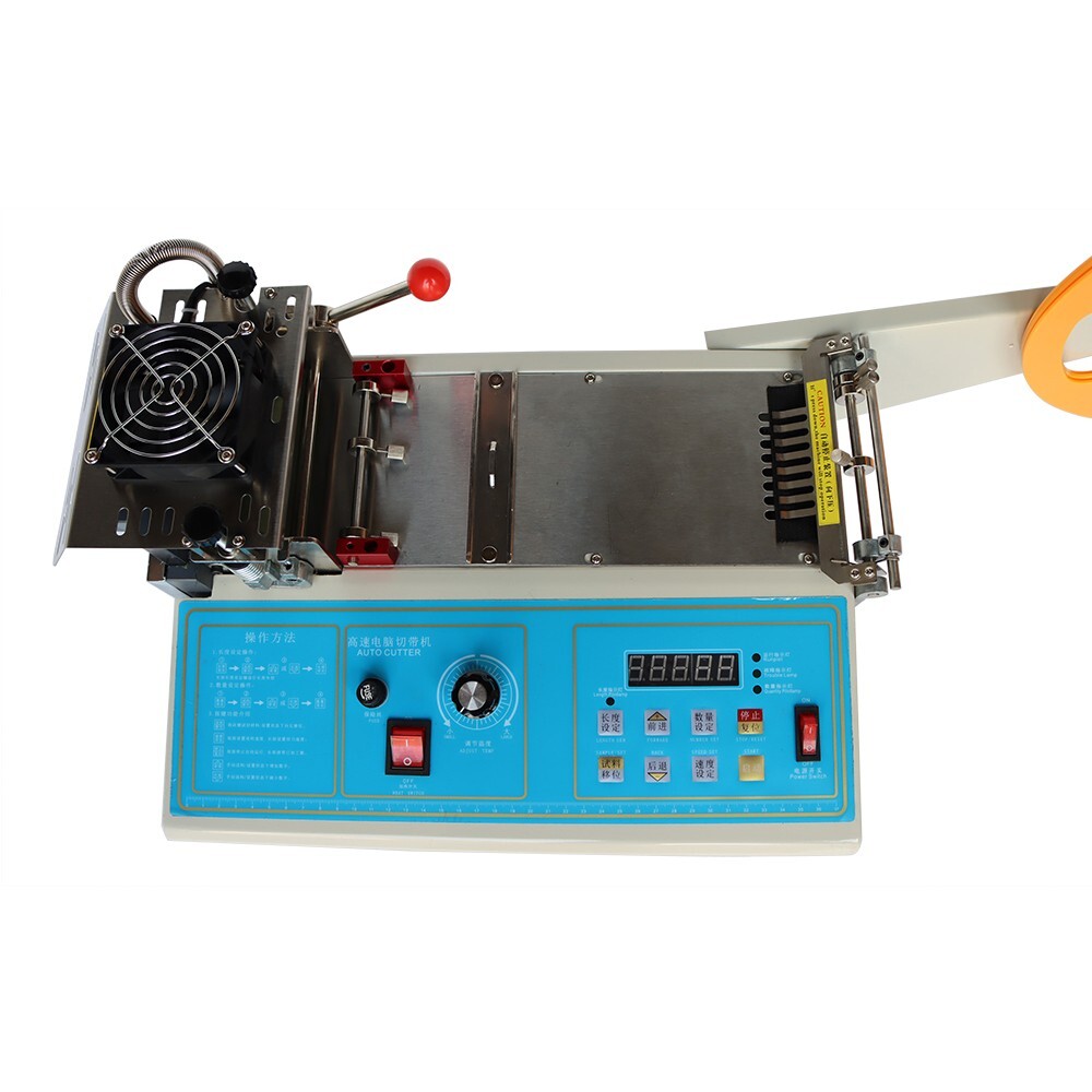 220V Hot Cold Automatic Belt Tape Cutting Machine Textile Cutter Digital Display