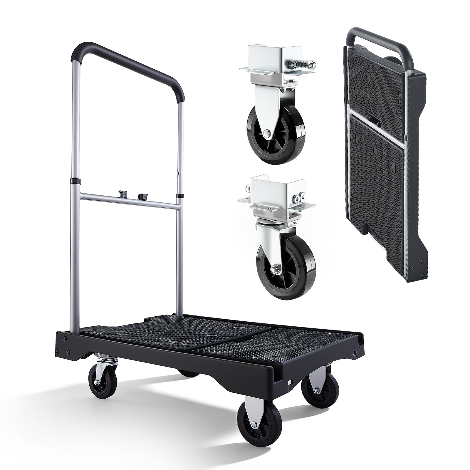 VEVOR Foldable Push Cart Dolly 330 lbs Folding Platform Hand Truck with Wheels