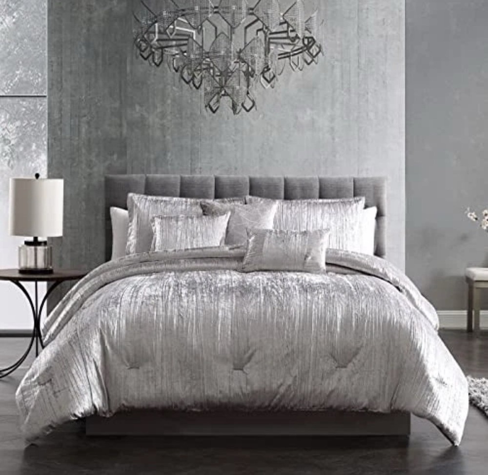 Riverbrook Turin Comforter Set, 6-Piece Set Twin Silver