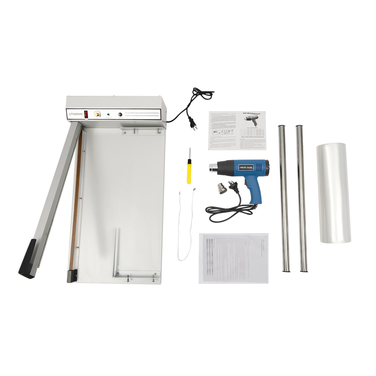 24" Shrink Film Wrap Machine, 530W Shrink Wrap Sealer with Heat Gun for PP PE