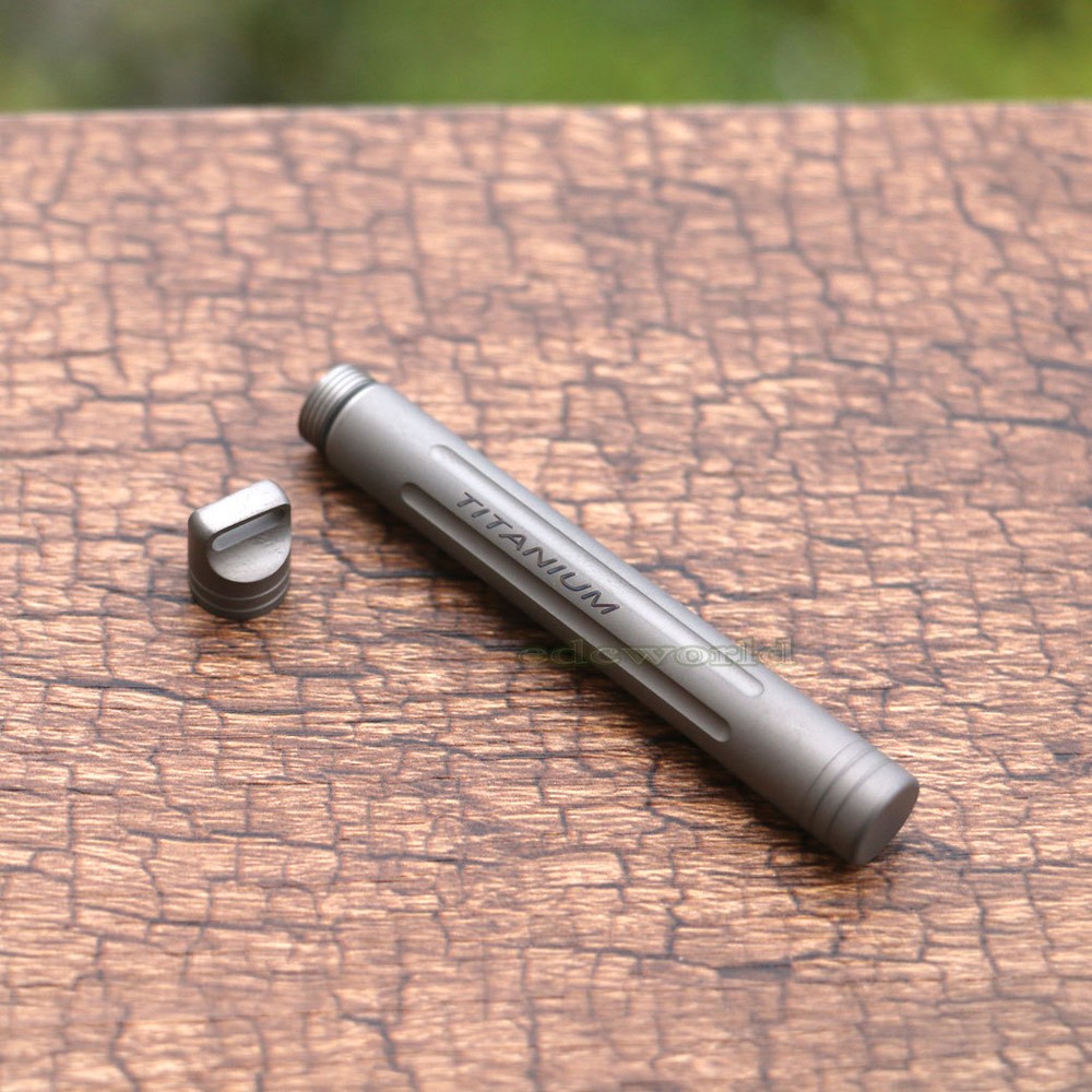 EDC Titanium Portable Outdoor Multi Tool Waterproof Pill Capsula Case Box
