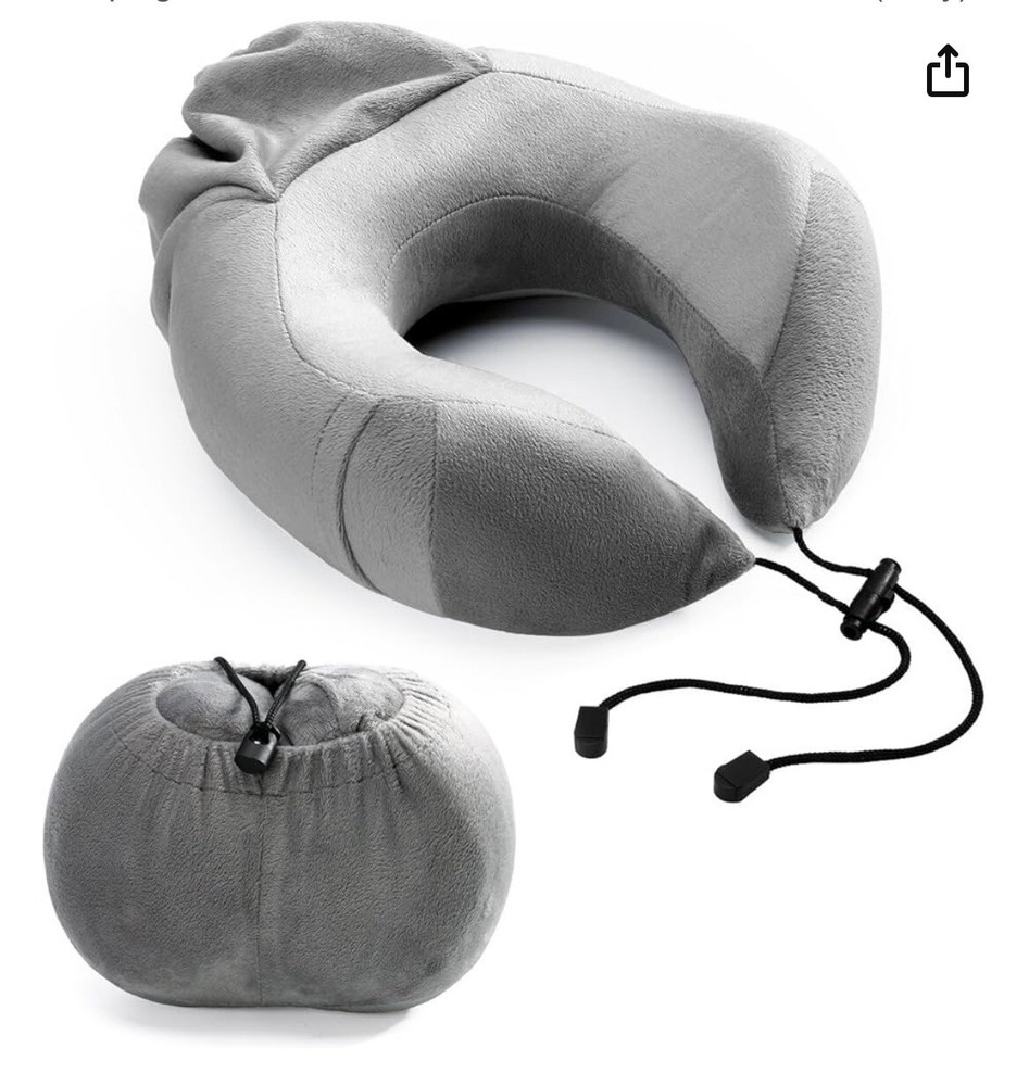 Travel Pillow Memory Form Grey Cloud wings With Bag