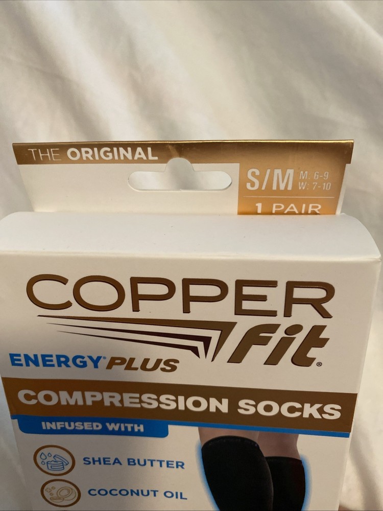 COPPERFIT ENERGY PLUS COMPRESSION SOCKS, S/M,NIB