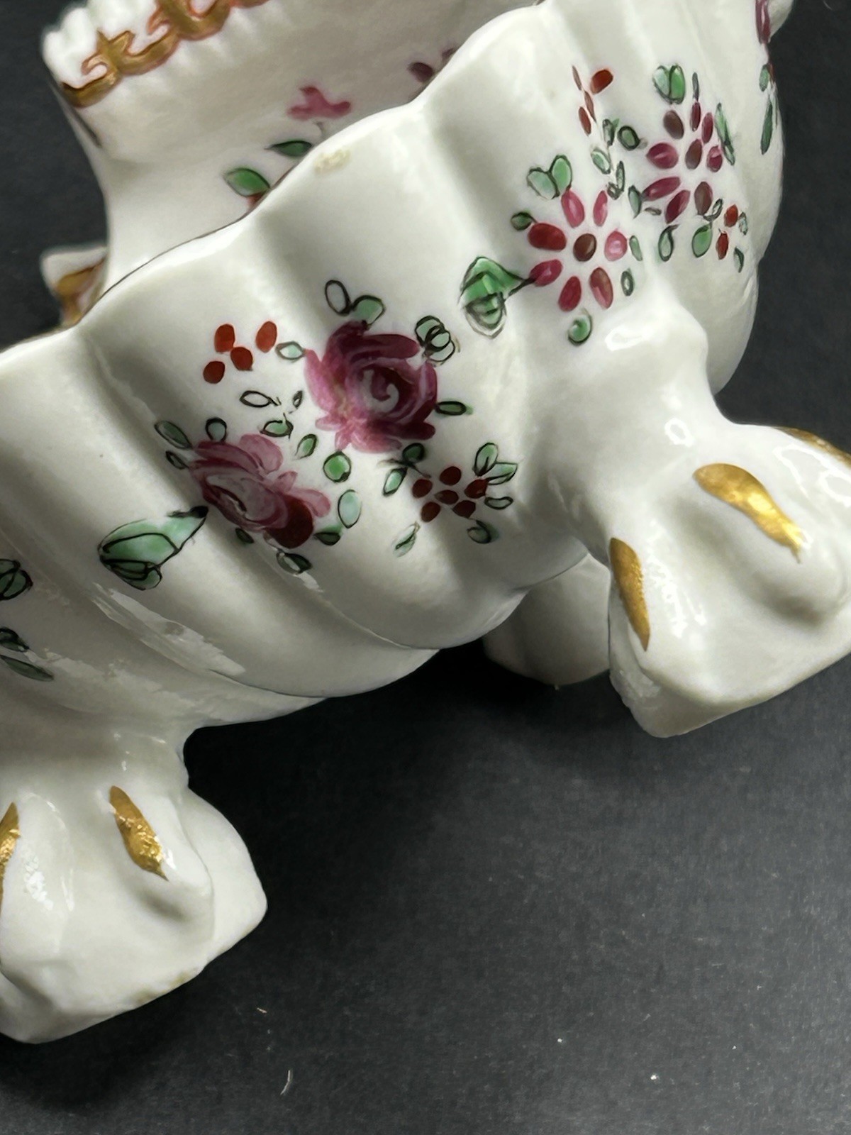 VTG Antique Samson of Paris Fotted Hand Painted Salt Cellar Trinket Dish