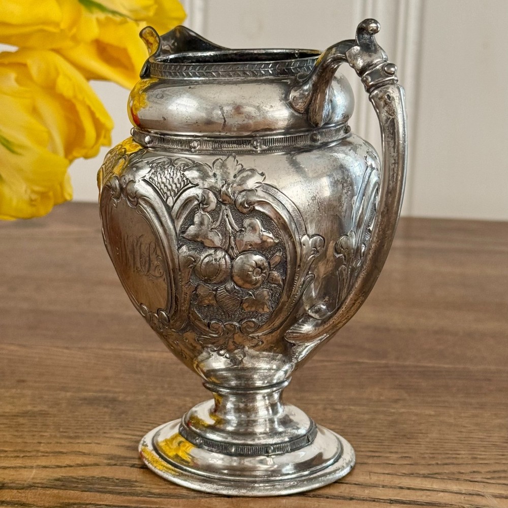 Silver Plate Engraved Creamer