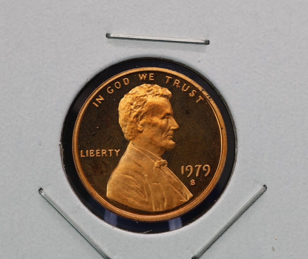 1979-S Type 2 Uncirculated Proof Lincoln Memorial cent. Impaired.