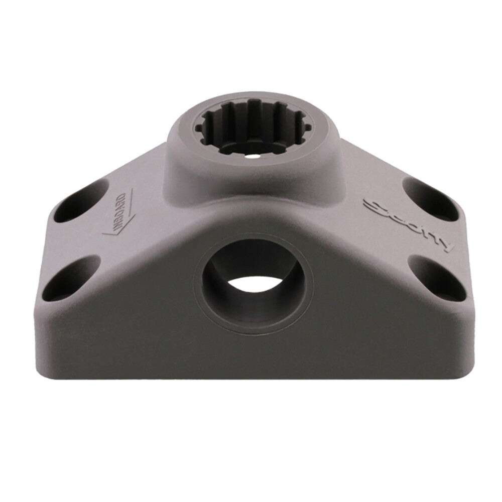 Scotty 241 Combination Side/Deck Mounting Bracket for Post Mount Rod Holder Gray