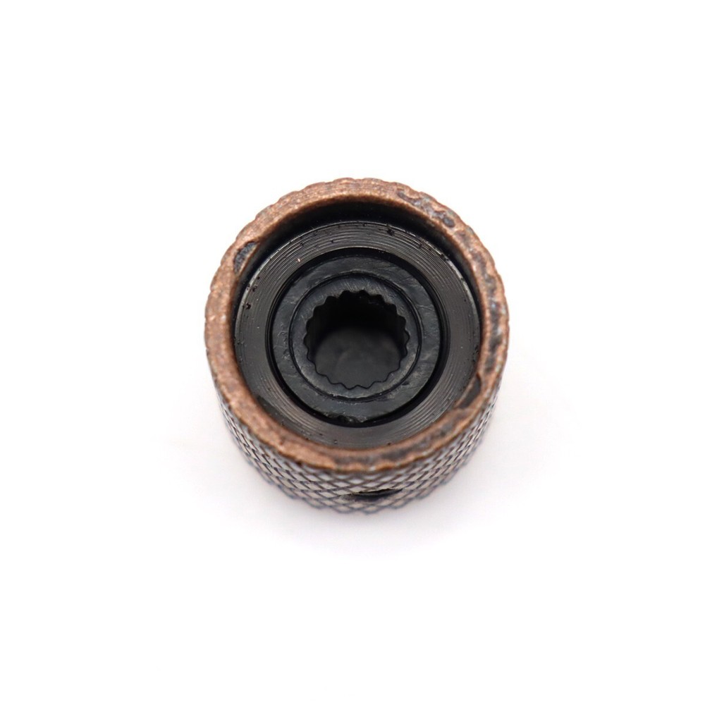 4Pcs Metal/Plastic Guitar Knobs Dome Knobs Volume Tone Control Knobs Red copper