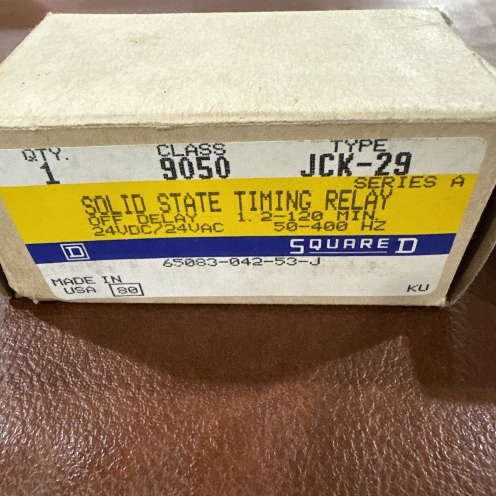 Square D 9050 JCK-29 Solid State Timing Relay #B25