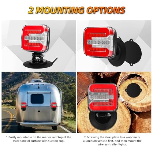 Wireless Trailer Lights Kit with Adjustable Adjustable Wireless Magnetic