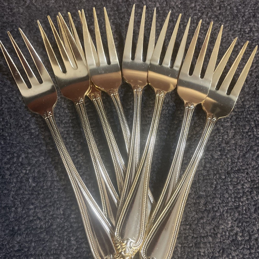 Hampton Silversmiths Stainless Steel Flatware Gold Electroplate Dining Set 98pcs