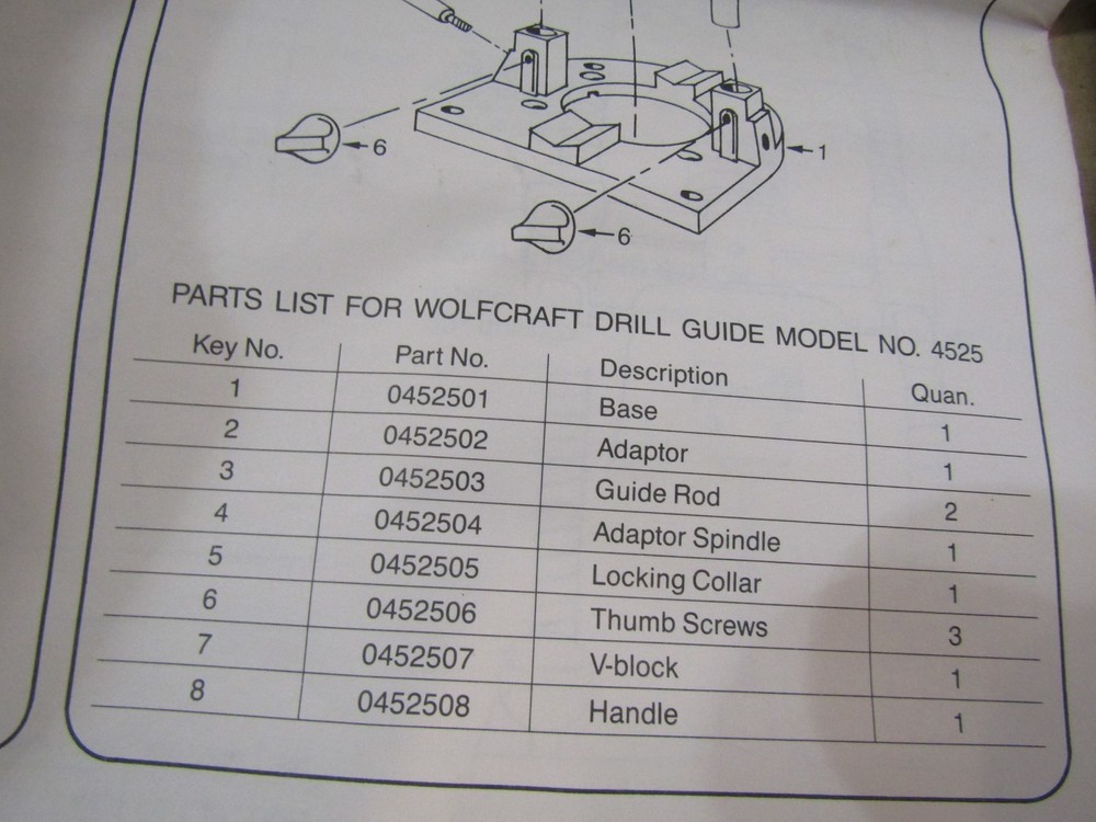 NEW WOLFCRAFT DRILL GUIDE MODEL NO. 4525 OPEN BOX