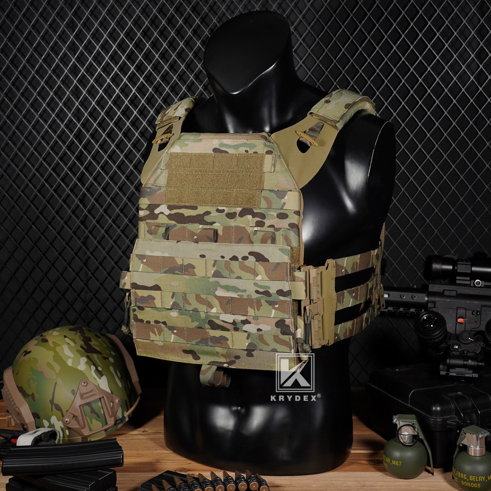 KRYDEX JPC2.0 Tactical Plate Carrier MOLLE Panel Quick Release Vest Camouflag MC