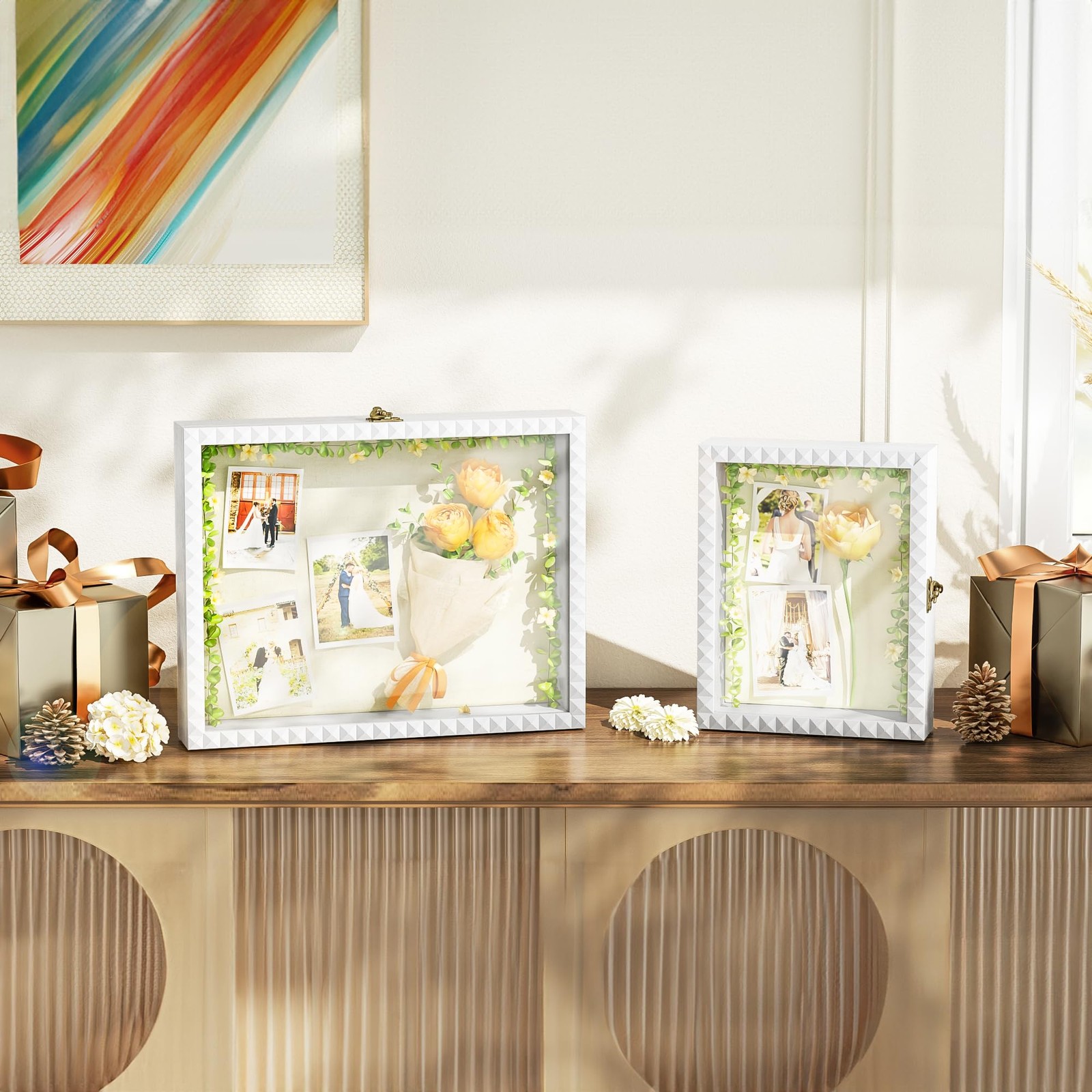 Shadow Box Frame 11x14 Deep Large Shadow Box Display Cases Wood Memory Box With