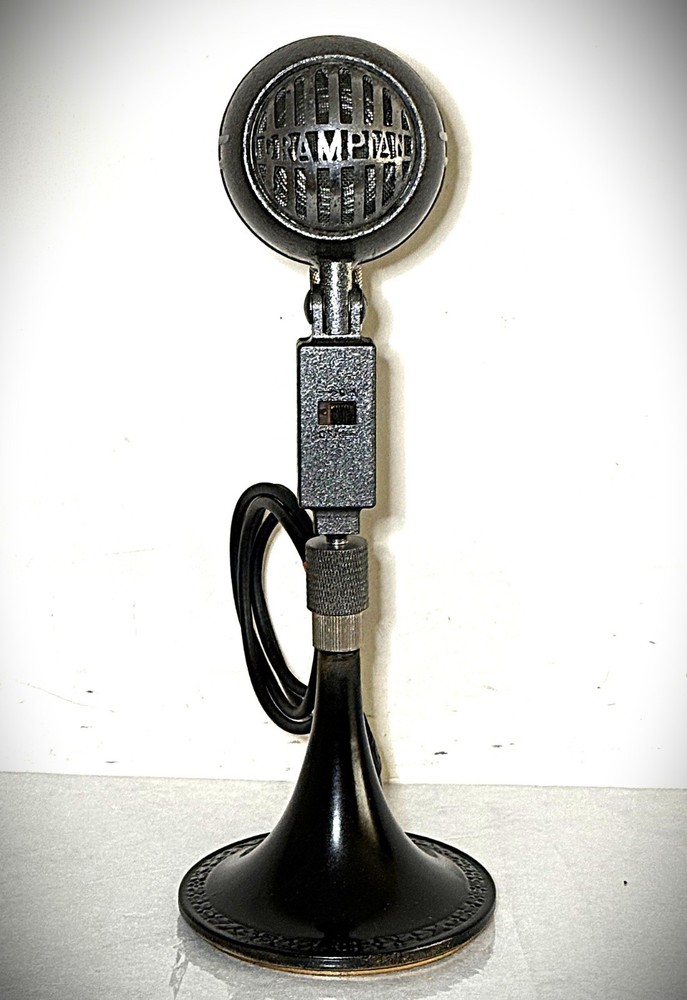 Rare 1940's Grampian Moving Coil Dynamic microphone, working, w/cable & base