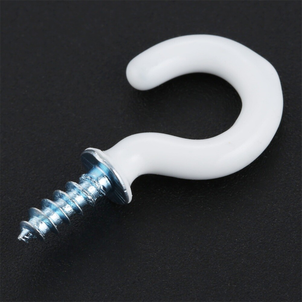 50/100Pcs 0.94" Strong Durable Vinyl Coated Ceiling Hooks Space-saving Hardware